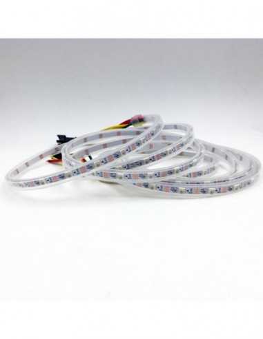 RGB digital led strip 4mm 60 leds meter PCB white 72 w. tube